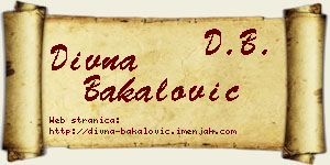 Divna Bakalović vizit kartica